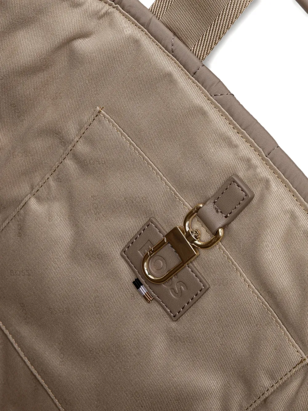 BOSS Gewatteerde shopper met logopatch Beige