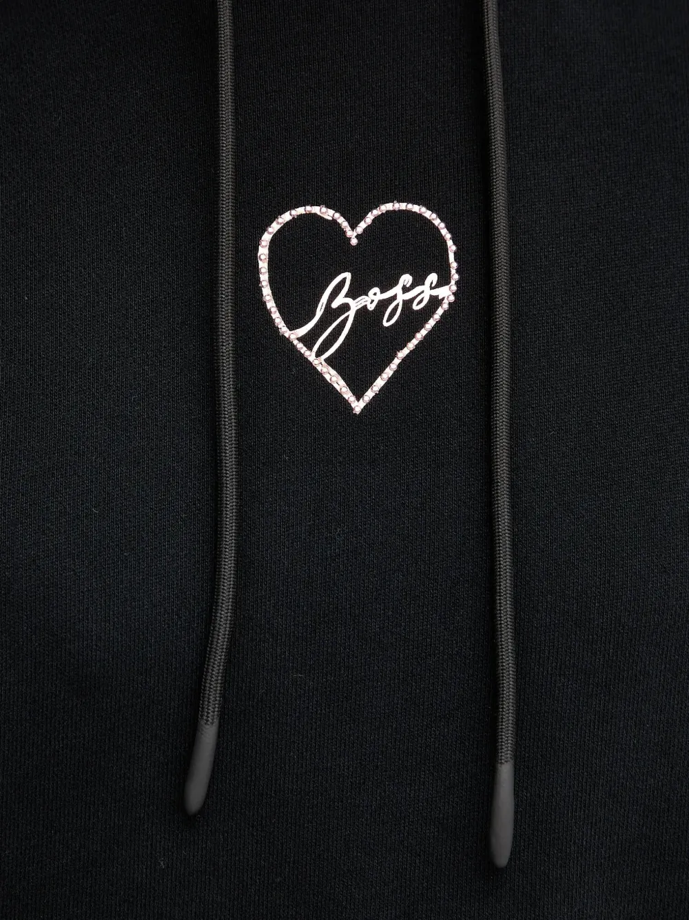 Hugo Boss Heart-graphic Hooded In Black