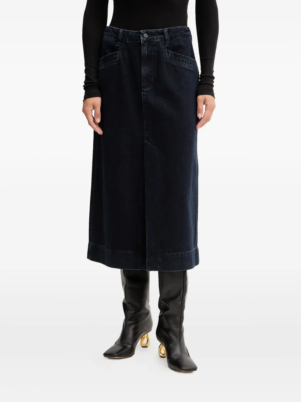 Hugo Boss Front-slit Midi Skirt In Blue