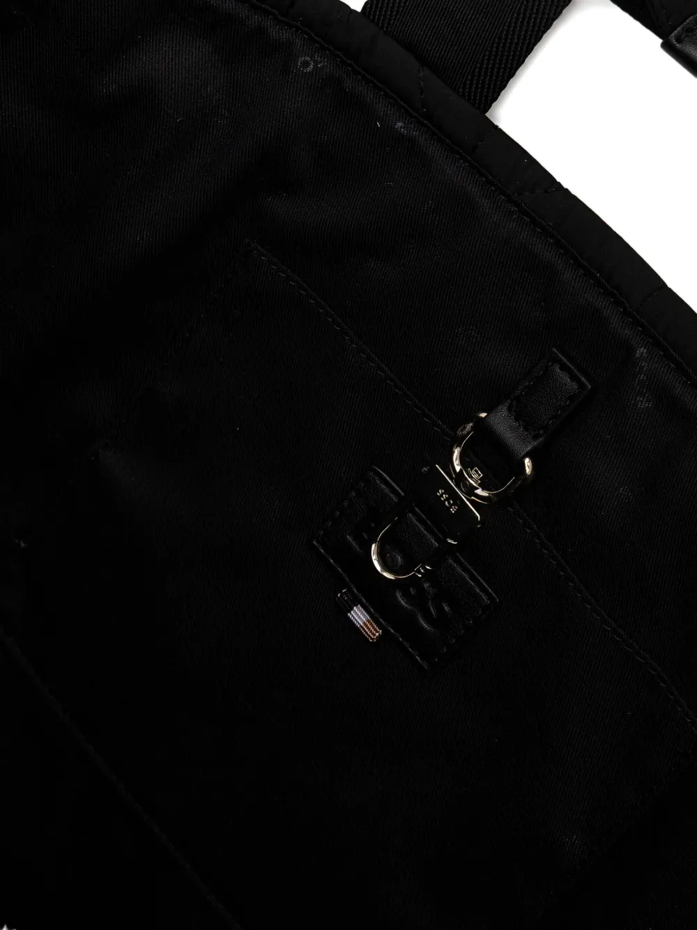 BOSS Gewatteerde shopper met logodetail Zwart