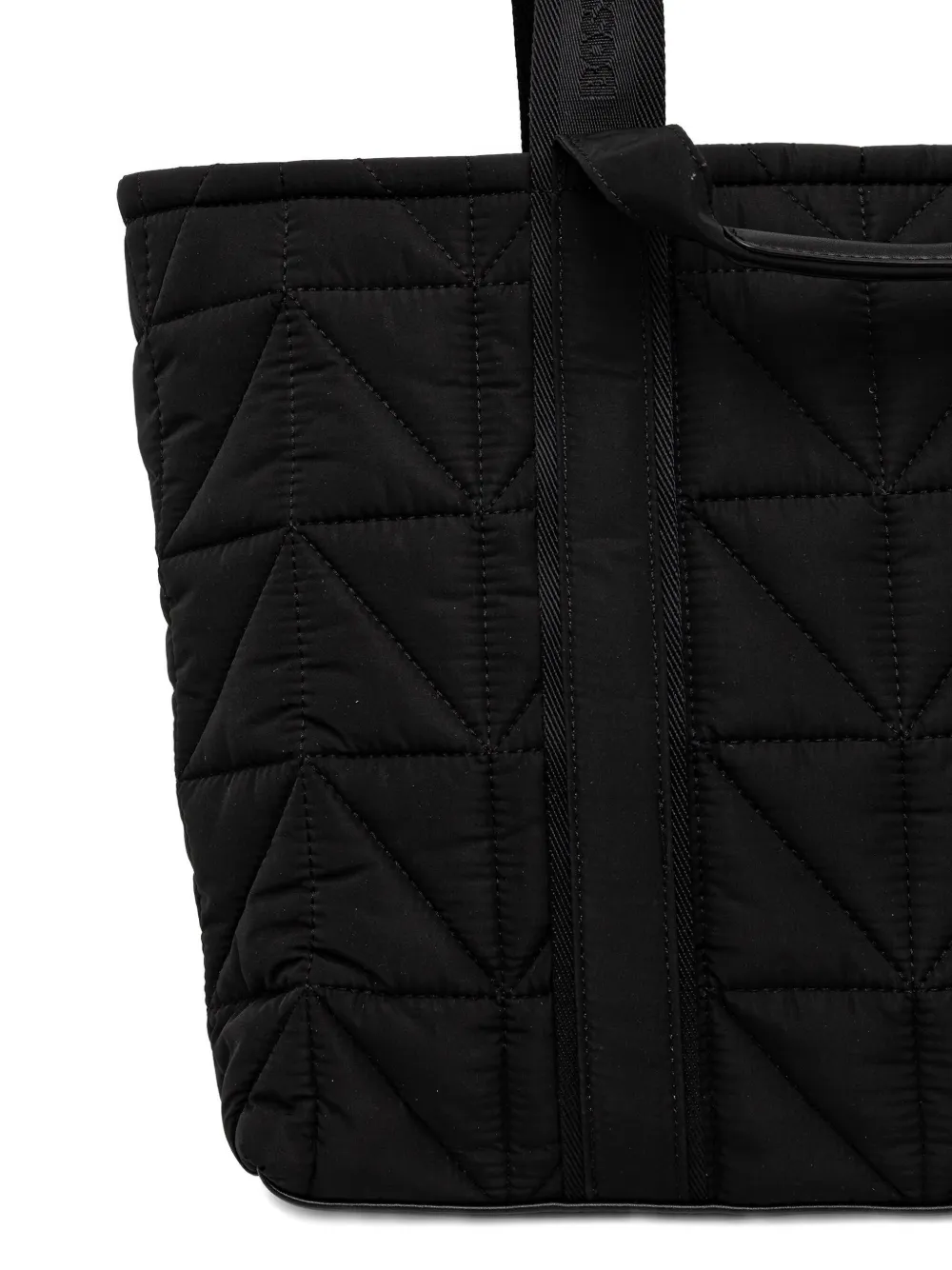 BOSS Gewatteerde shopper met logodetail Zwart