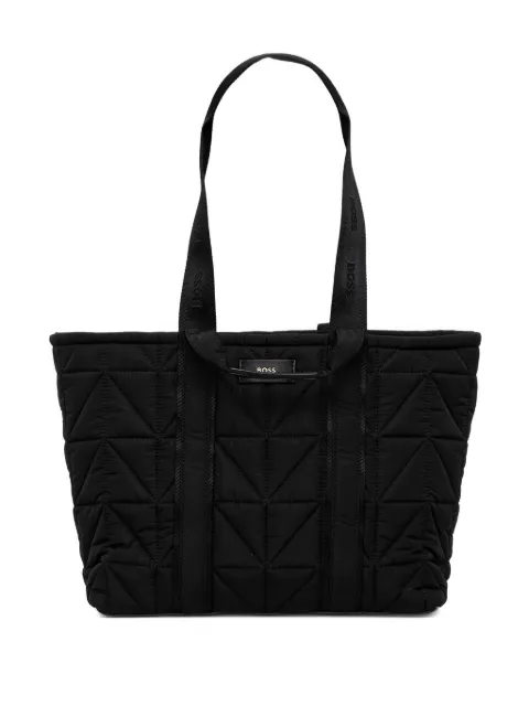 BOSS quilted logo-detail tote bag