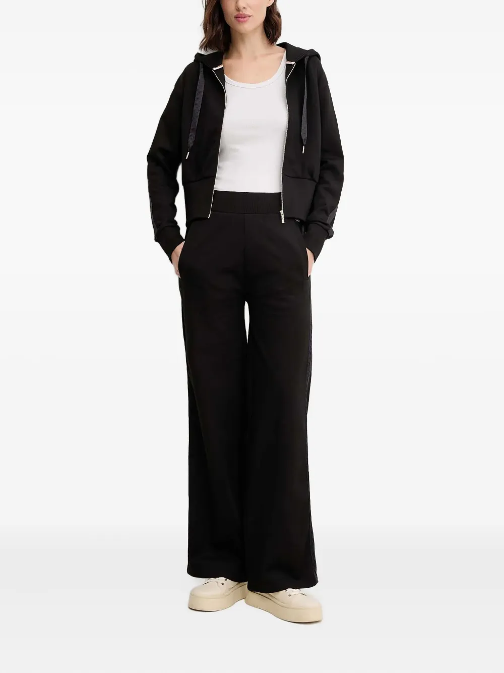 BOSS ribbed-waistband track pants - Zwart