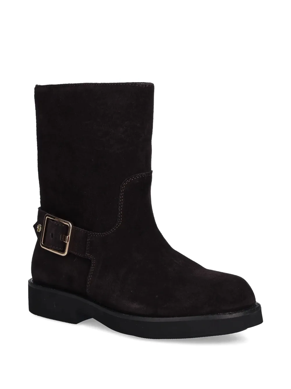 Hugo Boss Buckle-strap Boots In Brown