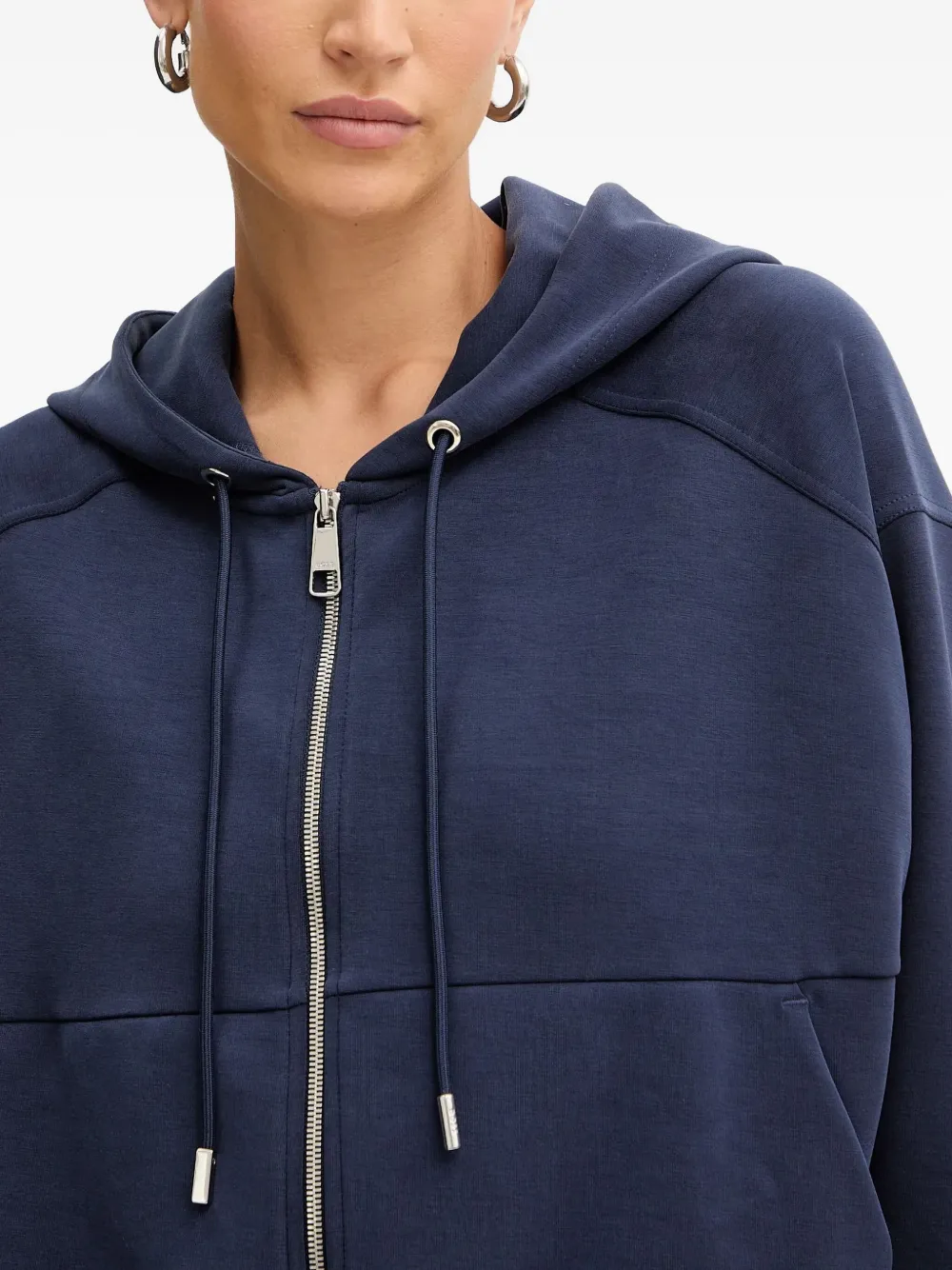Hugo Boss Zip-up Hoodie In Blue