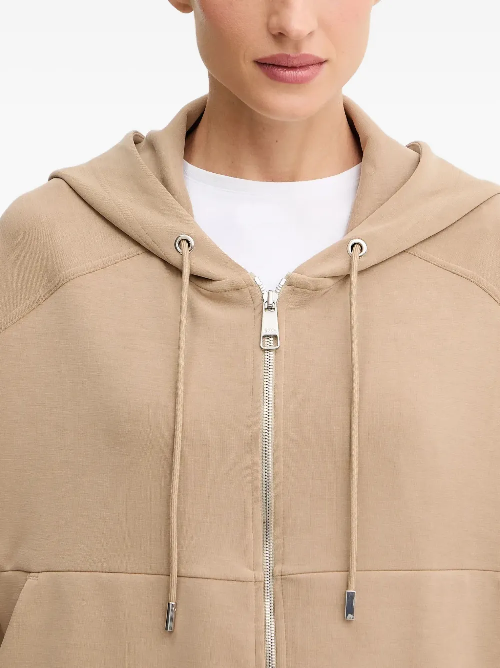 Hugo Boss Zip-up Hoodie In Neutral