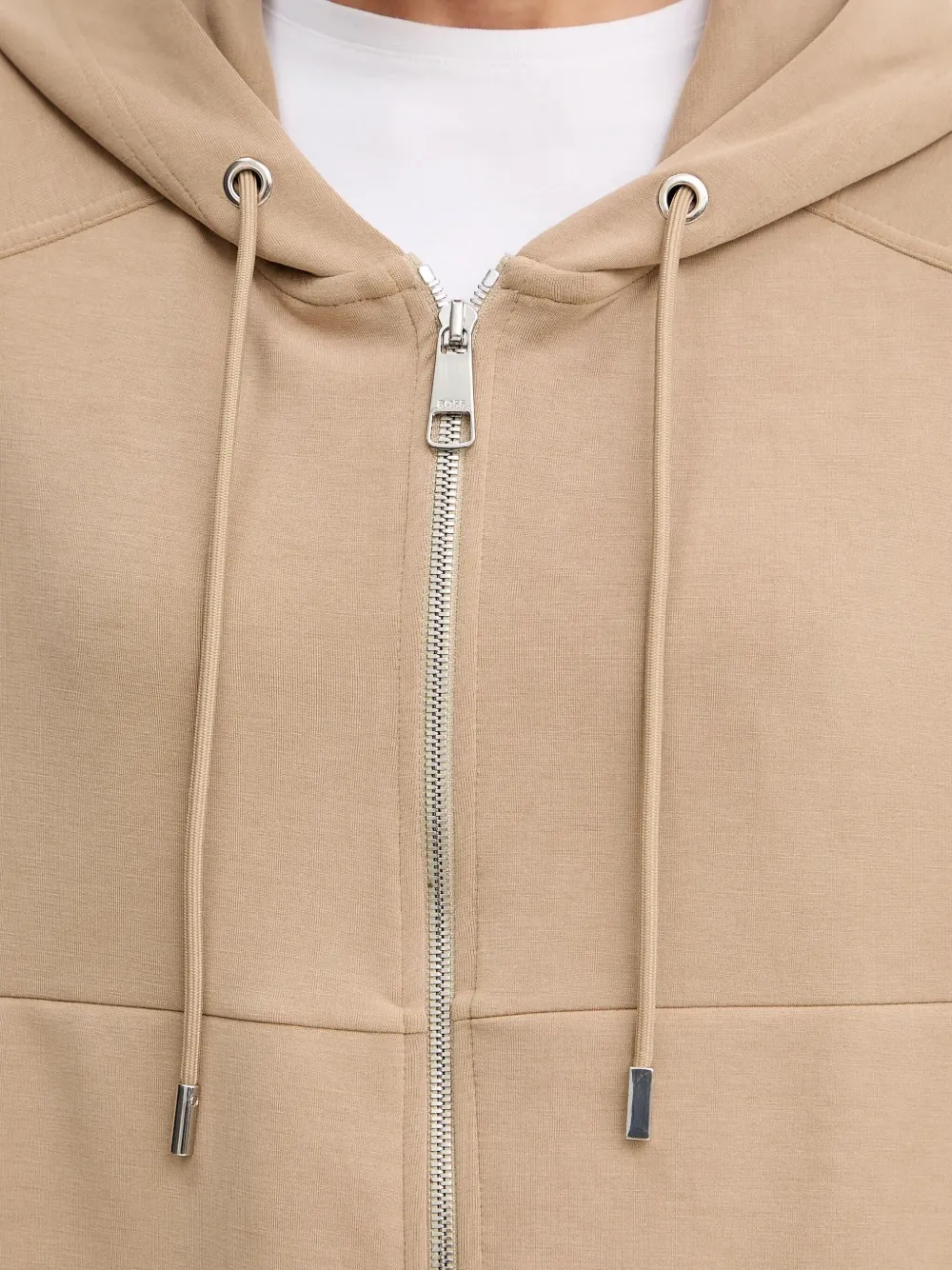 Hugo Boss Zip-up Hoodie In Neutral