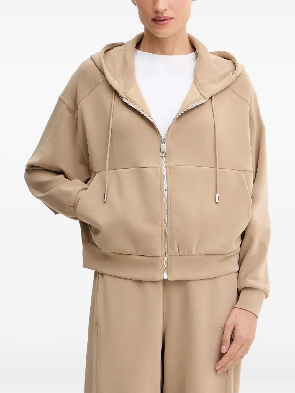Hugo Boss Zip-up Hoodie In Neutral