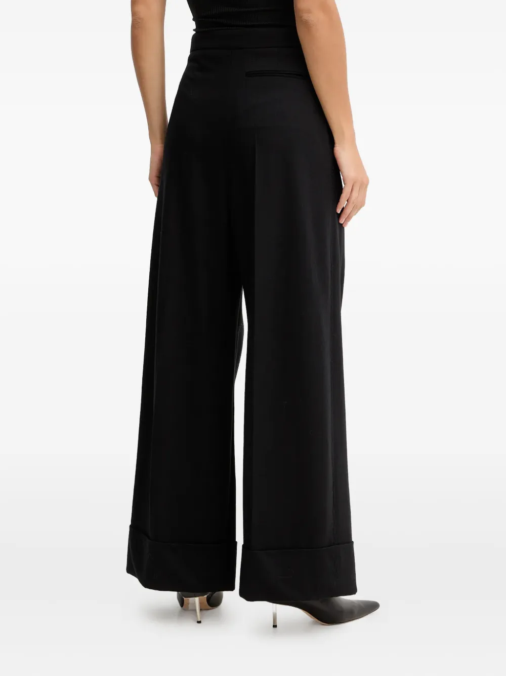 BOSS Broek met omgeslagen pijpen Zwart