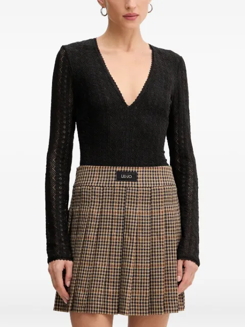 BOSS V-neck long-sleeve bodysuit