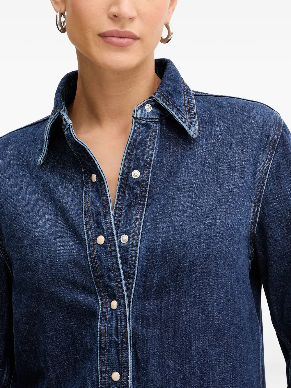 BOSS Blouse met knoopsluiting Blauw