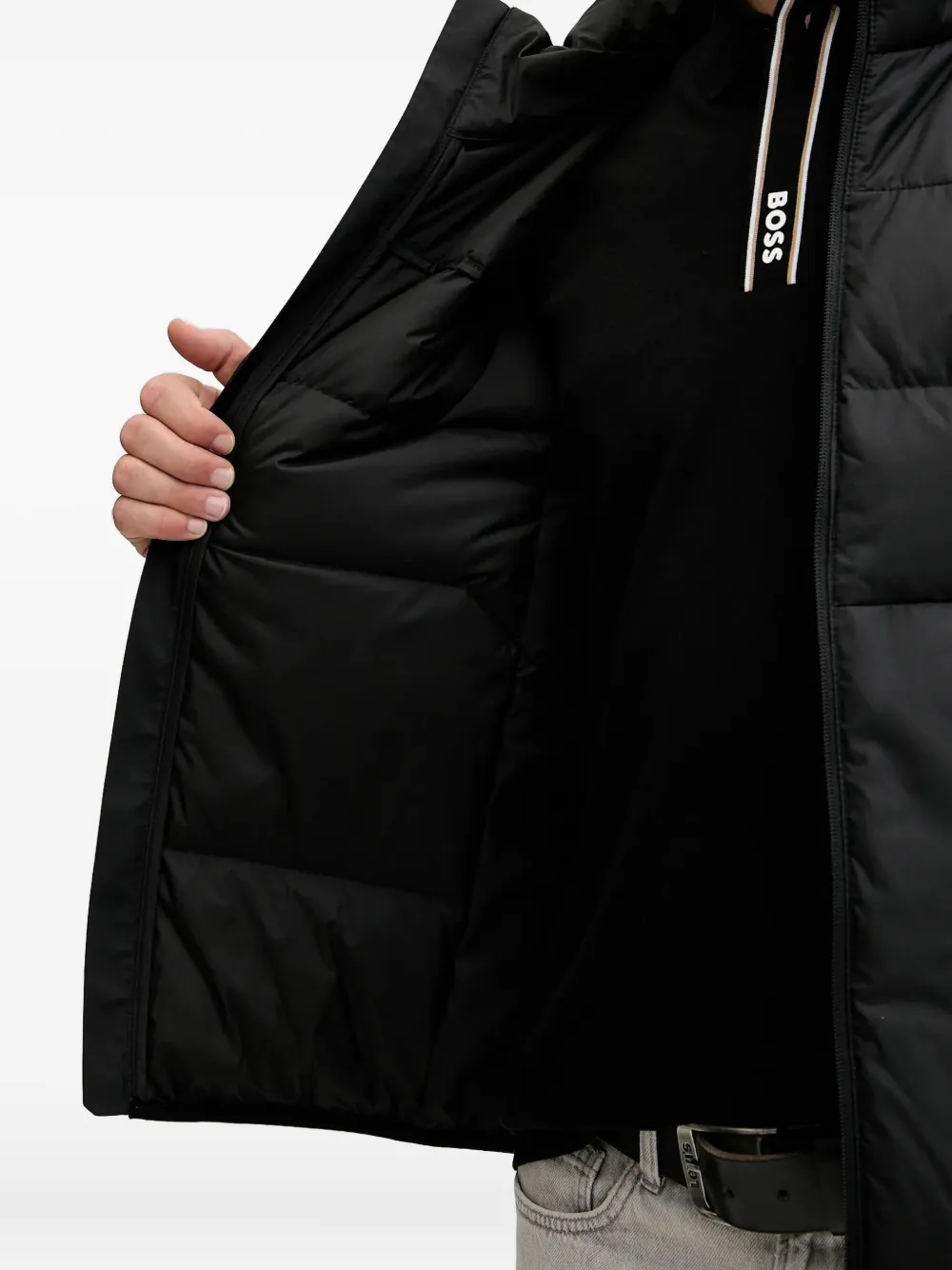 BOSS Urbanex donsjack met ritssluiting Zwart