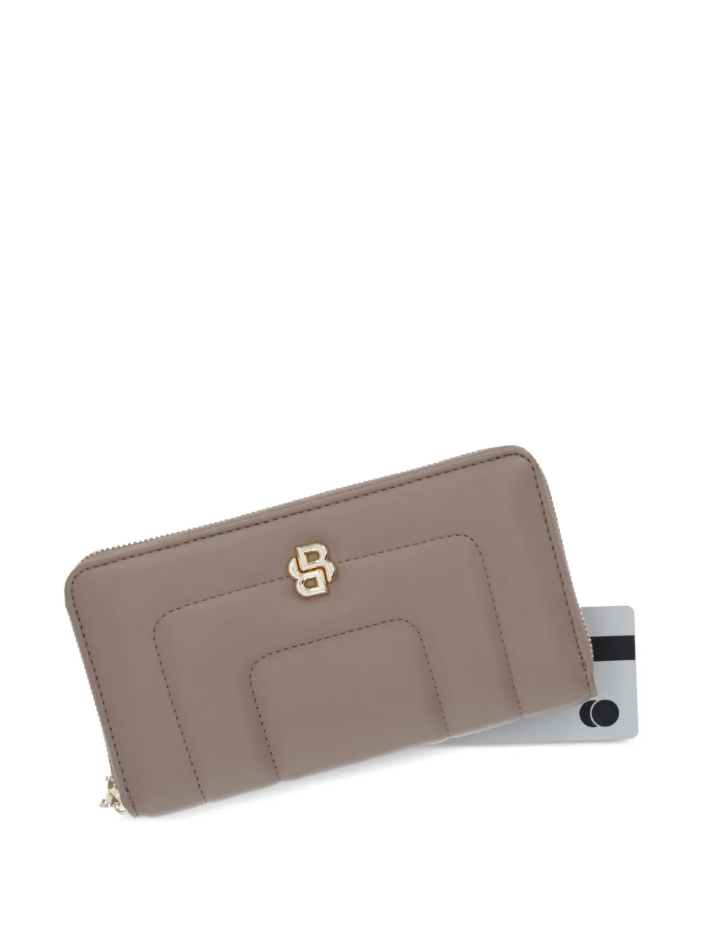 BOSS Portemonnee met logoplakkaat Beige