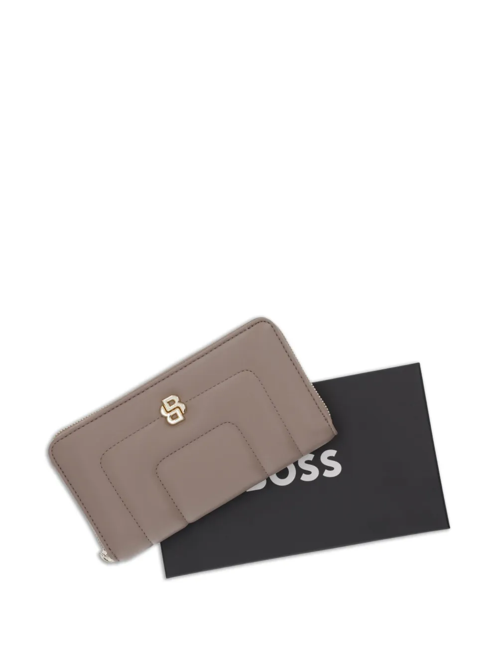 BOSS Portemonnee met logoplakkaat Beige