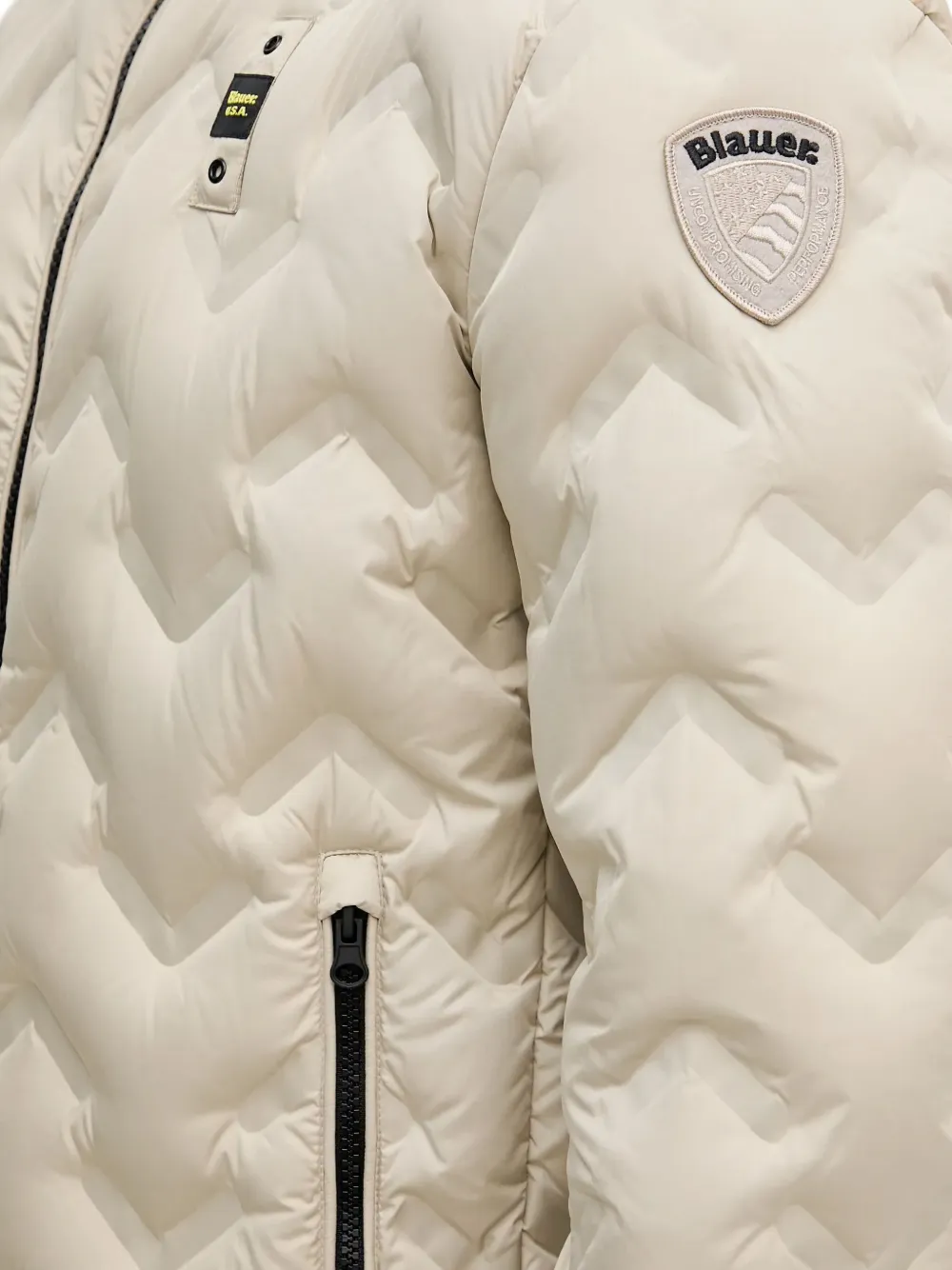 Blauer Jack met capuchon Beige