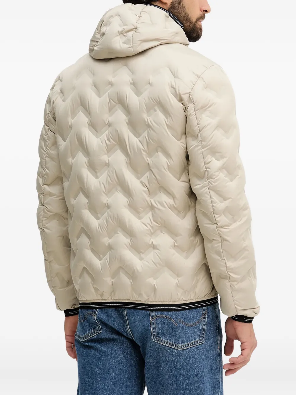 Blauer Jack met capuchon Beige