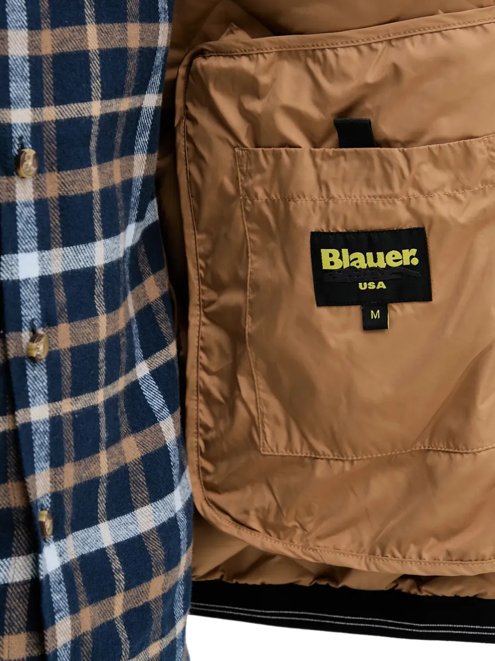 Blauer Jack met capuchon Beige