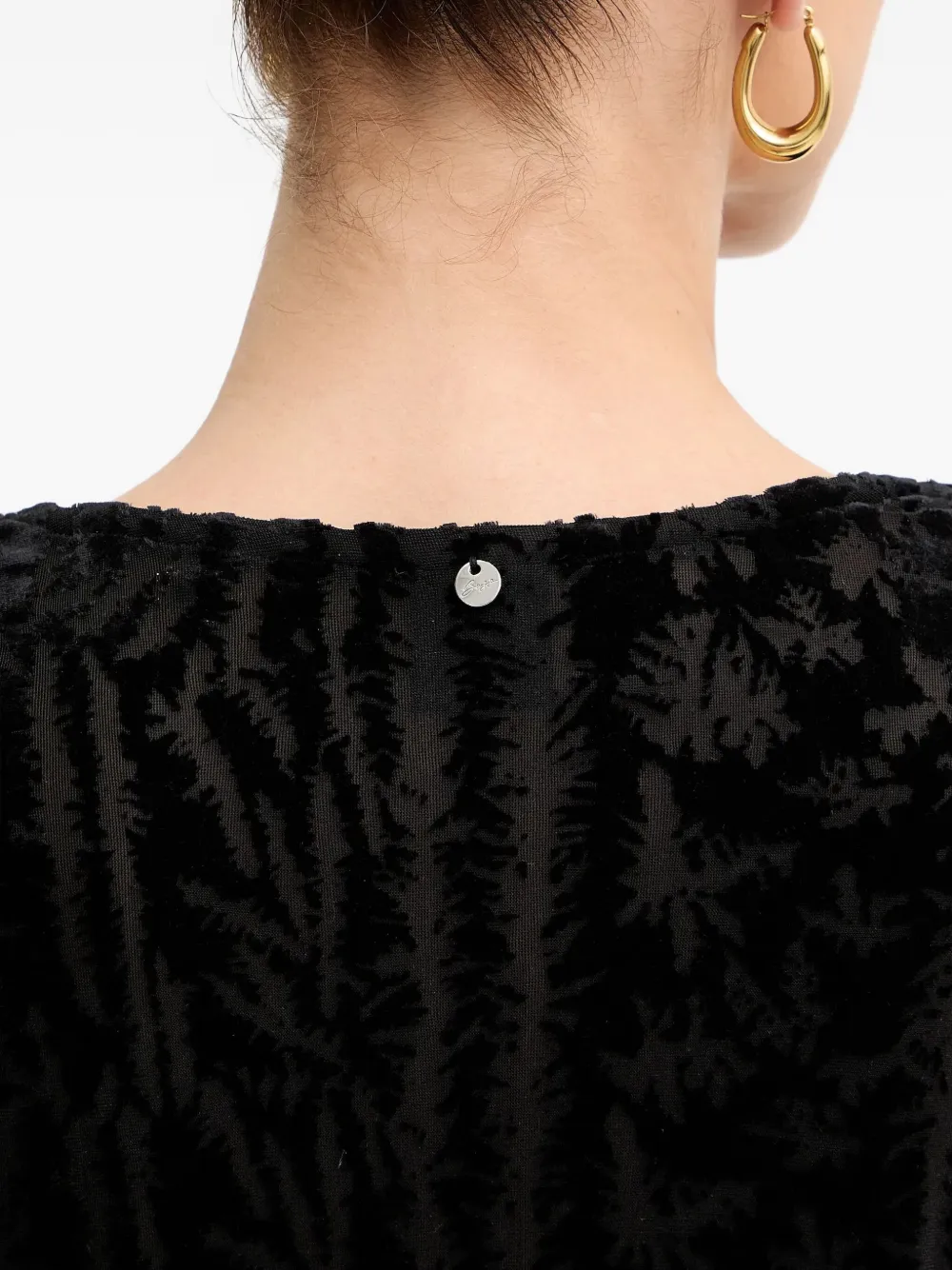 Hugo Boss Boss Orange Efilo Long Sleeve Burnout Dress In Black