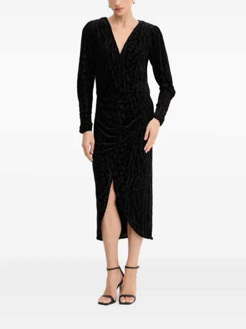 BOSS V-neck long-sleeve midi dress