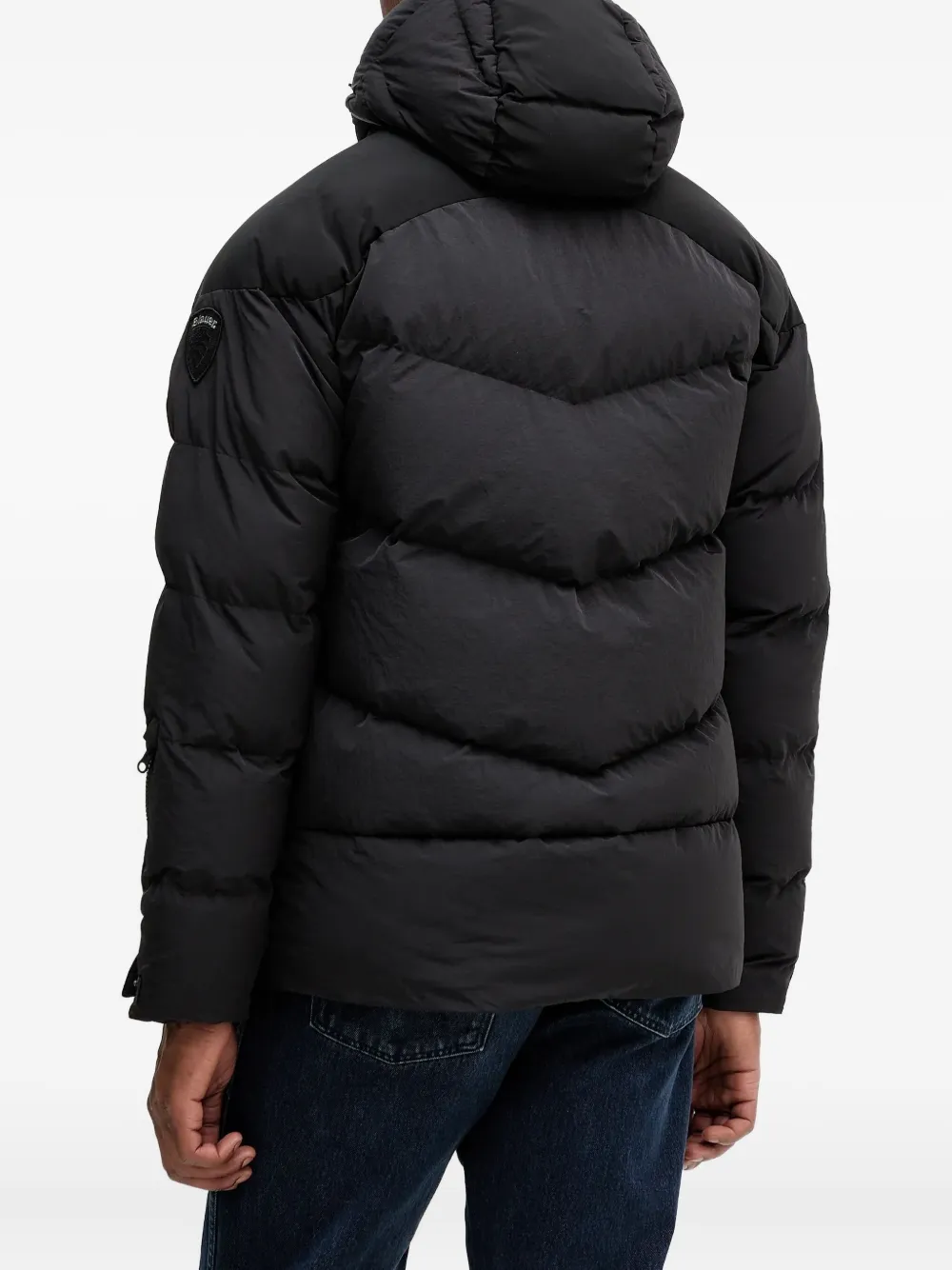 Blauer Jack met capuchon Zwart