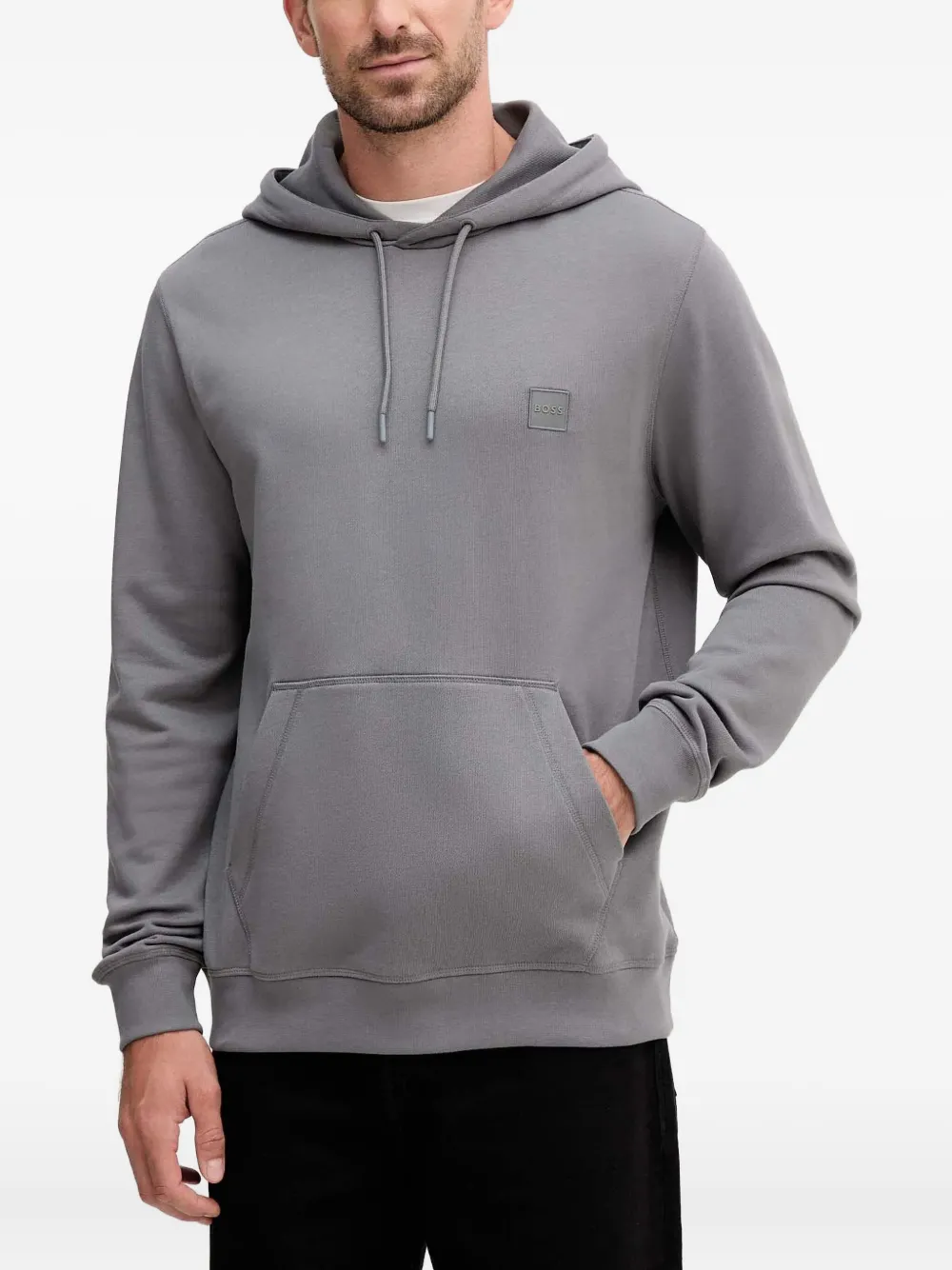 BOSS hoodie à patch logo | gris | Image 1
