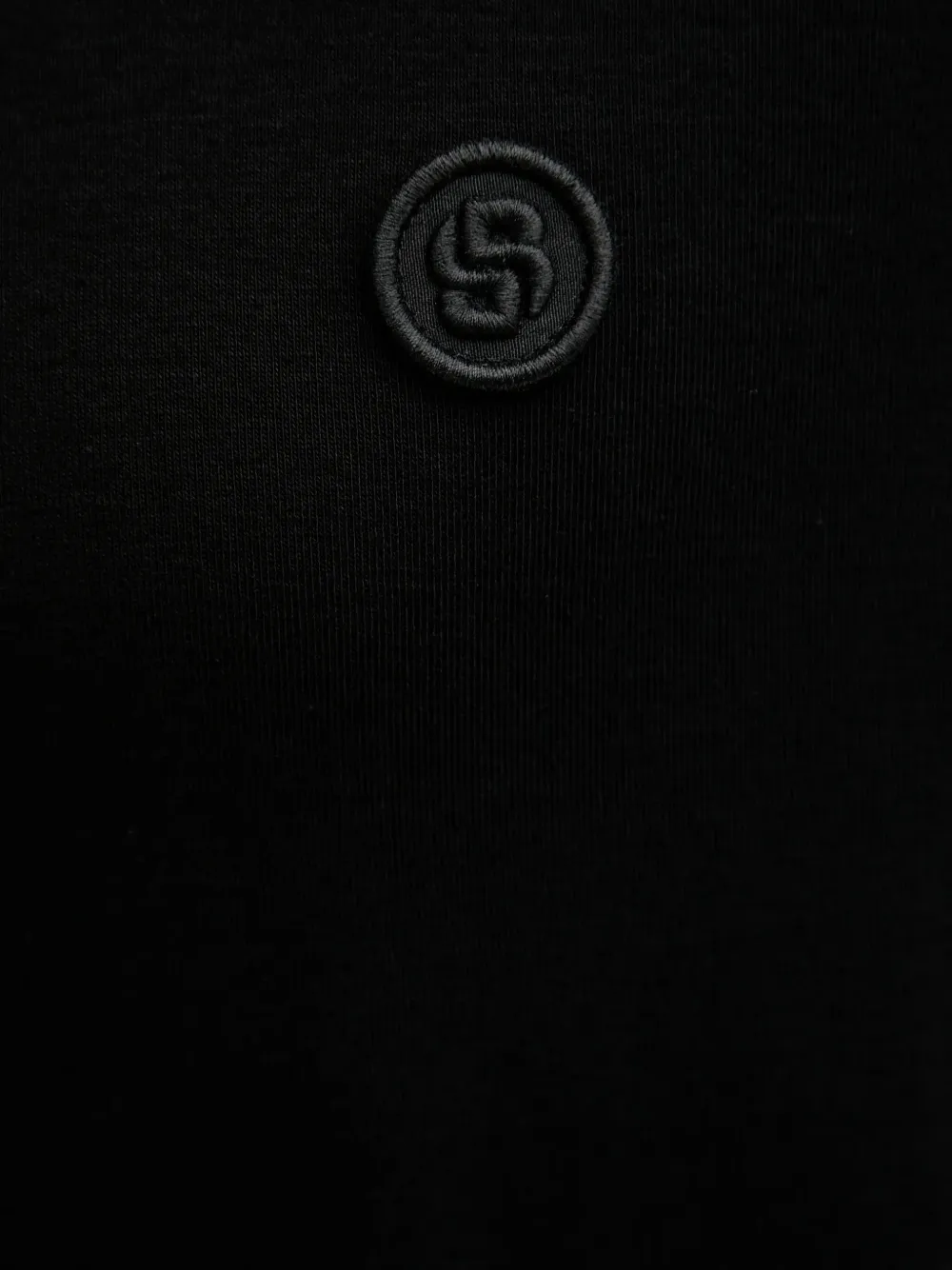 BOSS T-shirt met geborduurd logo en lange mouwen Zwart