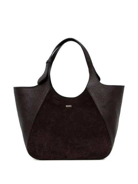 BOSS suede panel tote bag