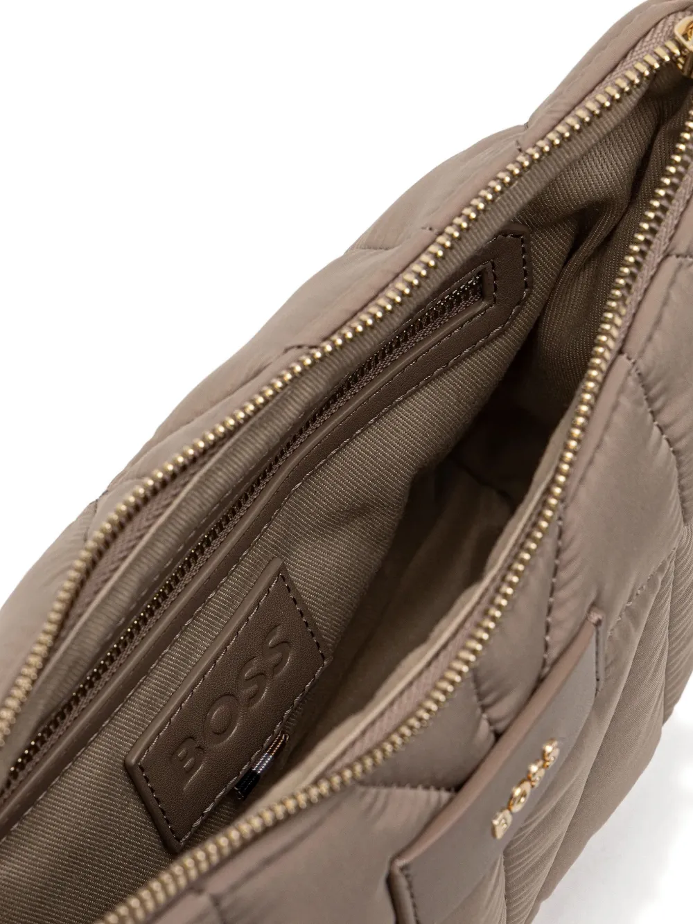 Hugo Boss Quilted Cross Body Bag In Neutral