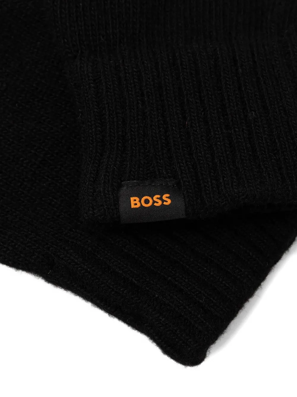 BOSS Muts en handschoenen met logopatch Zwart