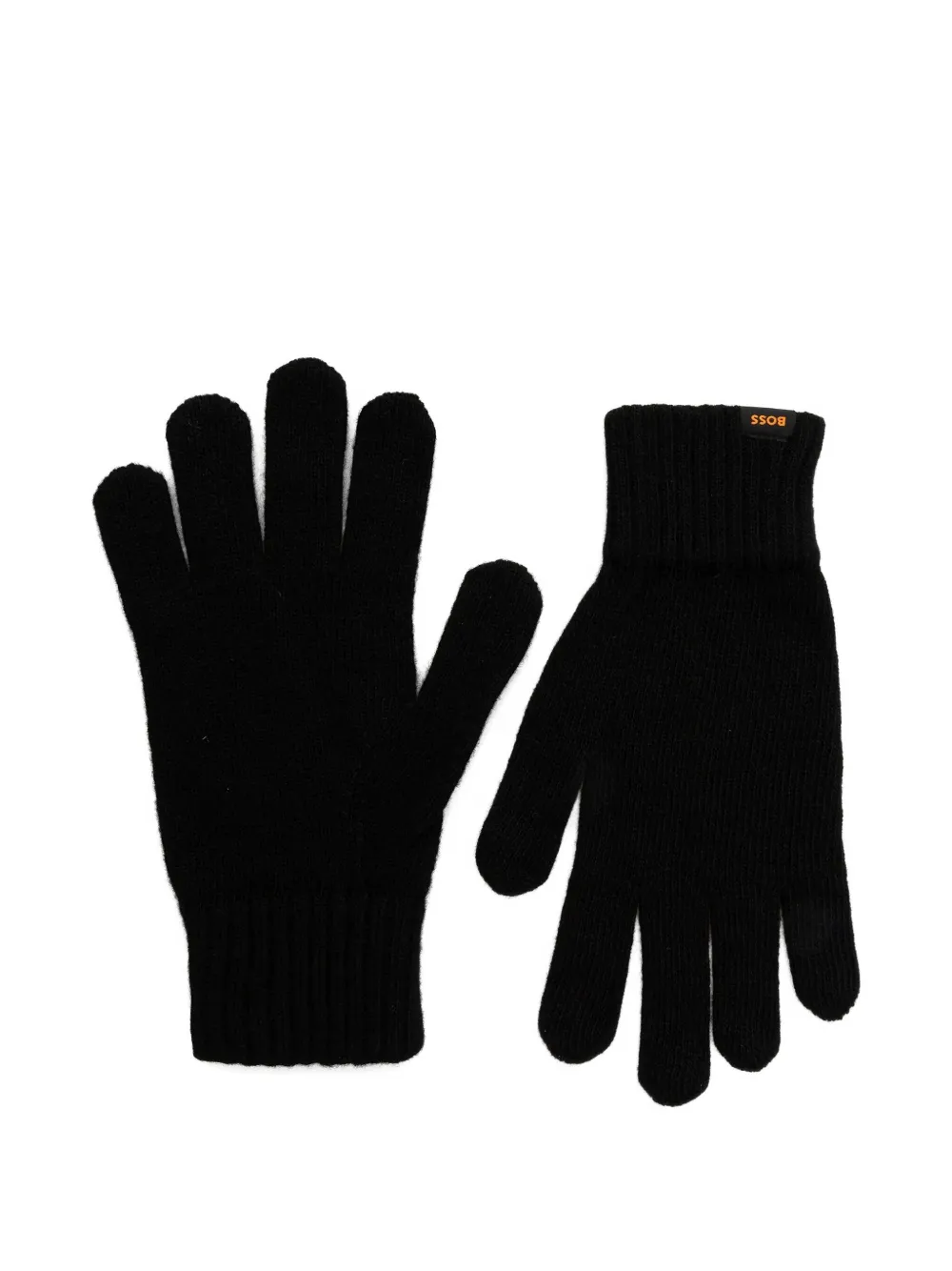 BOSS logo-patch hat & gloves set - Zwart