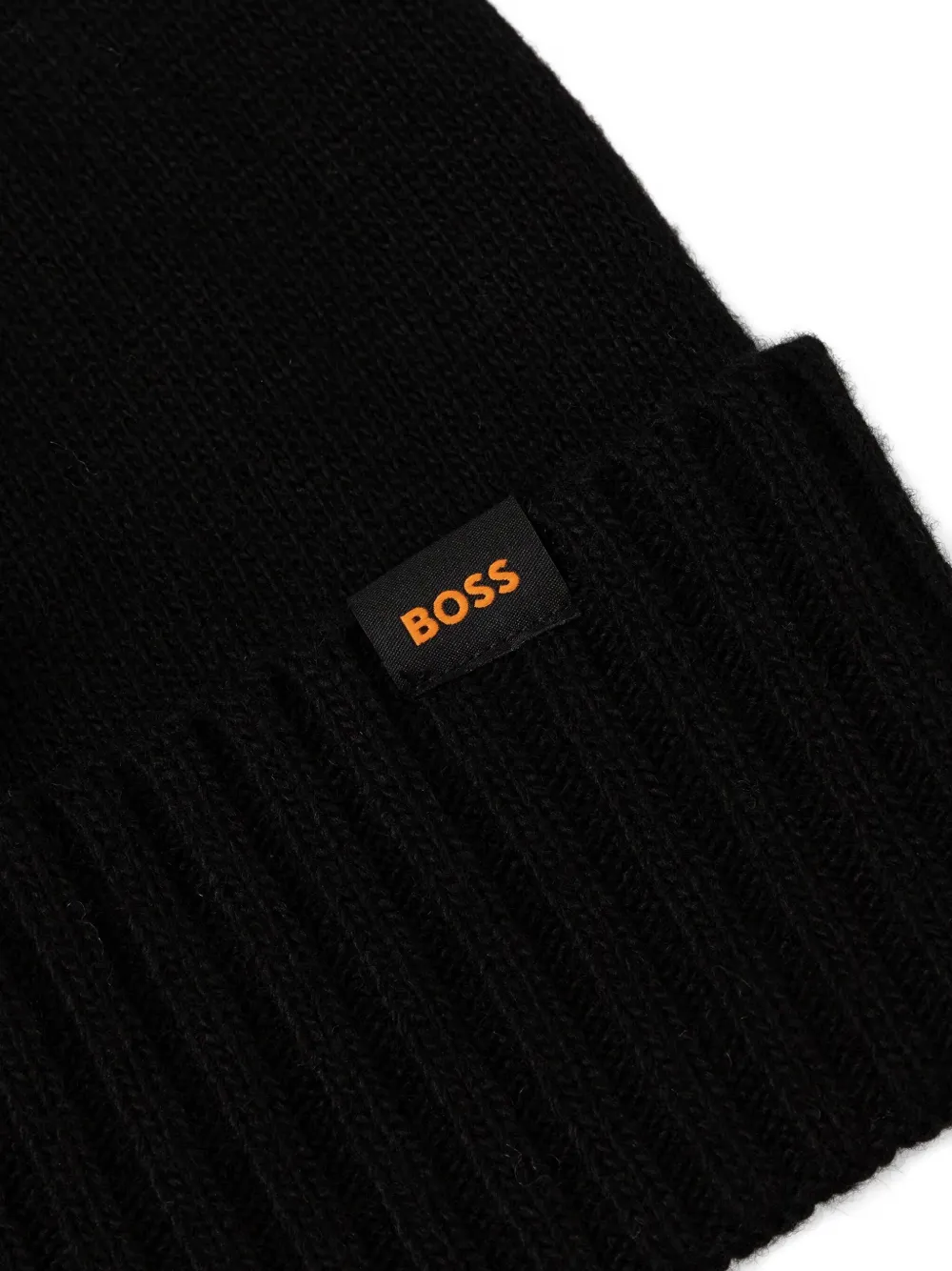 BOSS Muts en handschoenen met logopatch Zwart