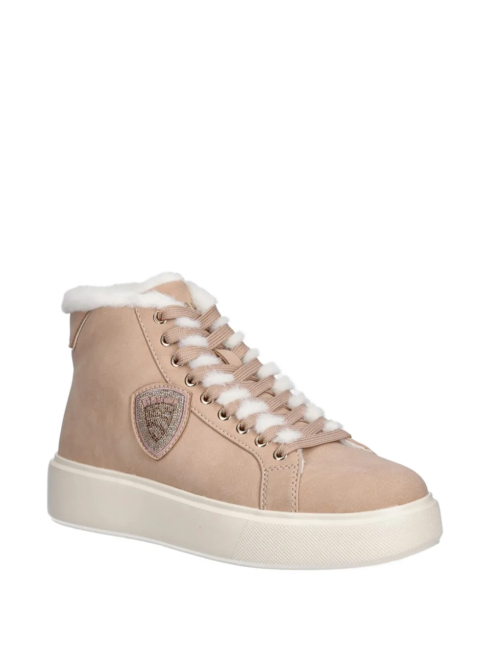 Blauer Venus06 embellished high-top sneakers Beige