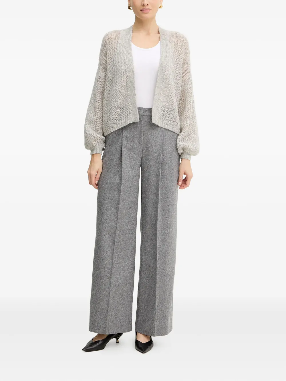 Hugo Boss Open-front Cardigan In Neutral