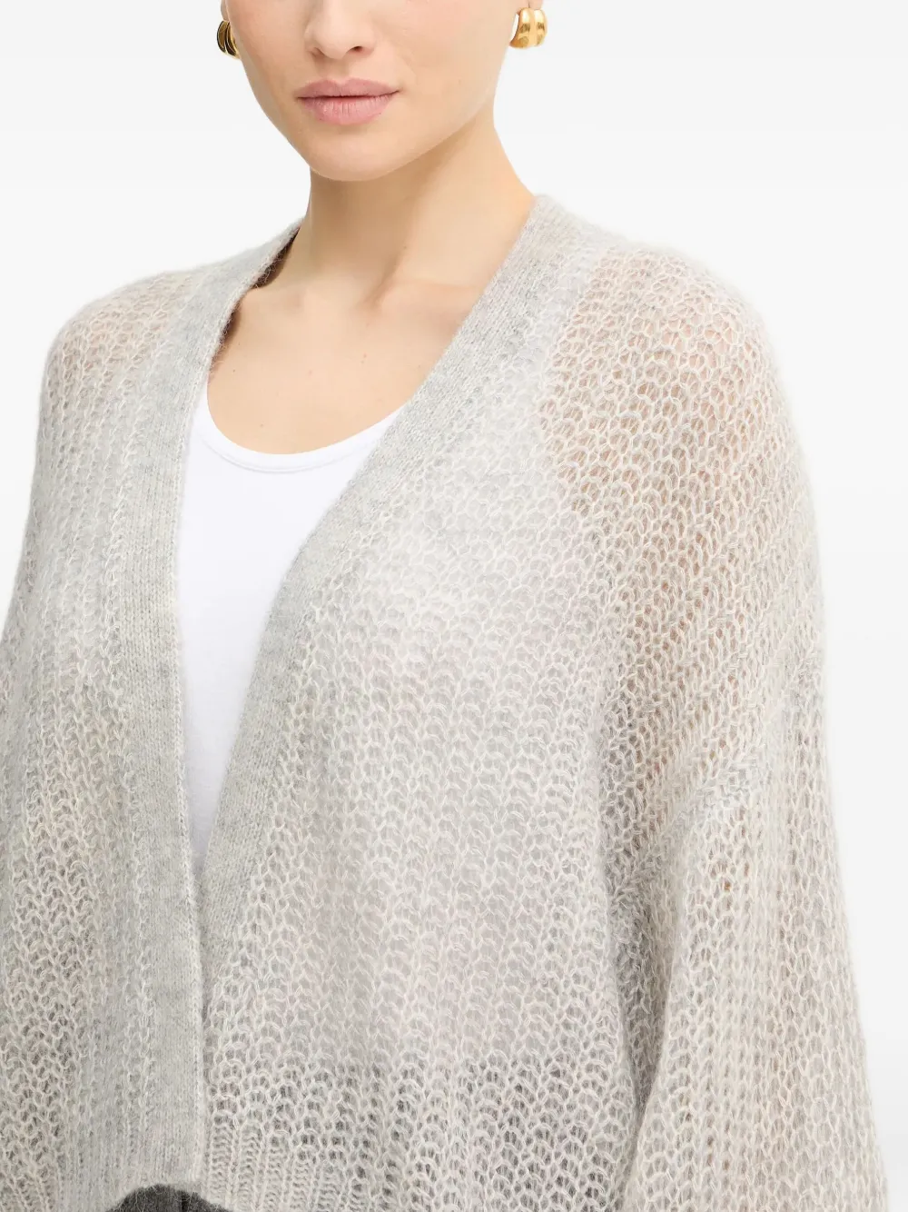 Hugo Boss Open-front Cardigan In Neutral