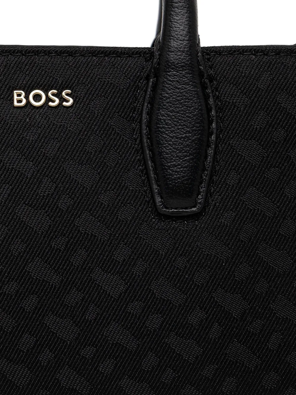 BOSS Shopper met monogram Zwart