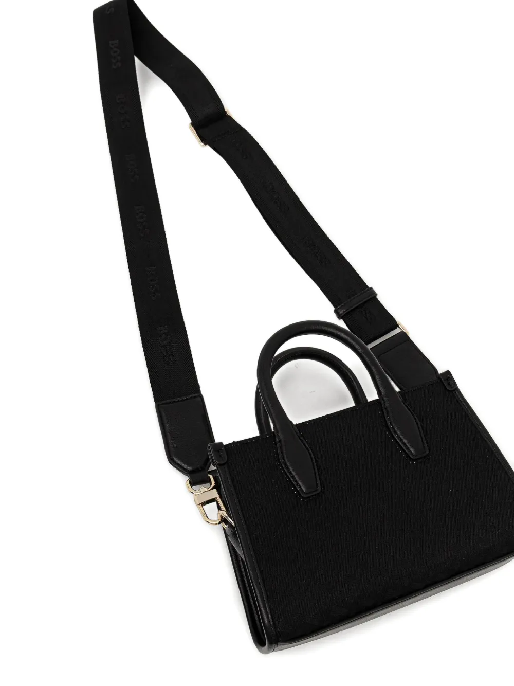 BOSS Shopper met monogram Zwart