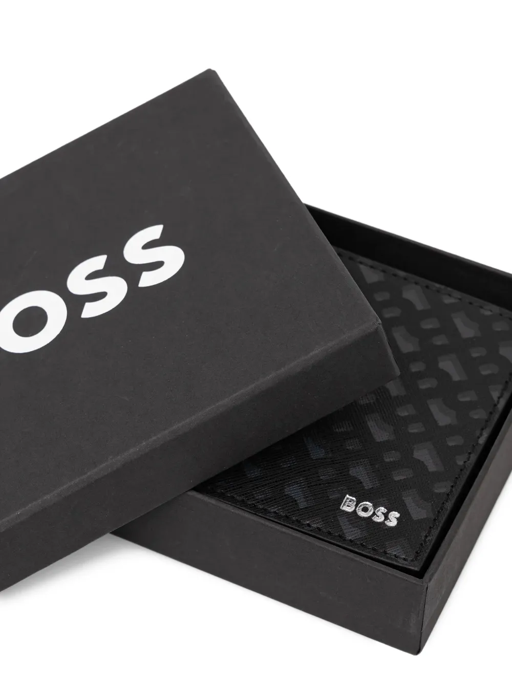 BOSS Portemonnee met logo-reliëf Zwart