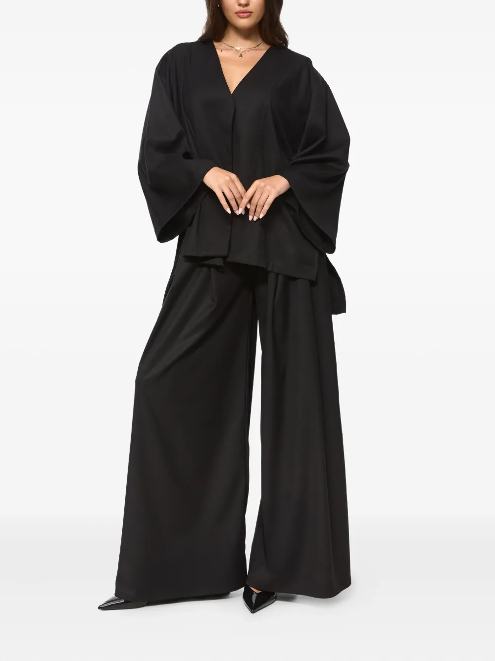 HAMZA Kimi pleated trousers - Zwart