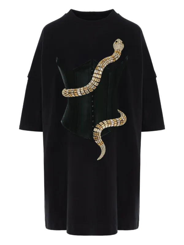 HAMZA Eva Printed Mini Dress | Black