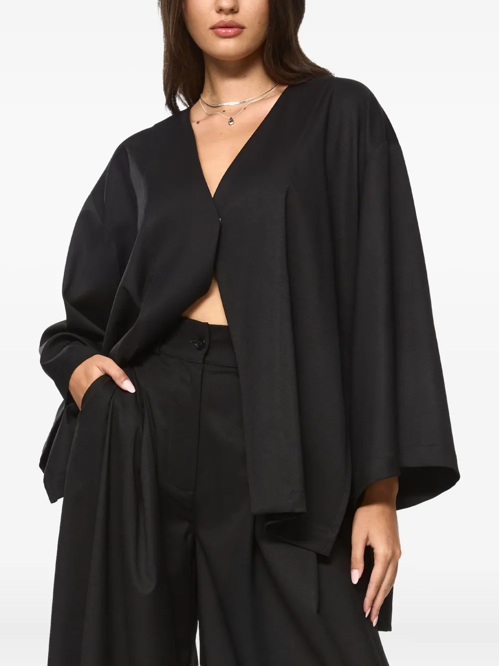 HAMZA Kimi jack met wijde mouwen Zwart