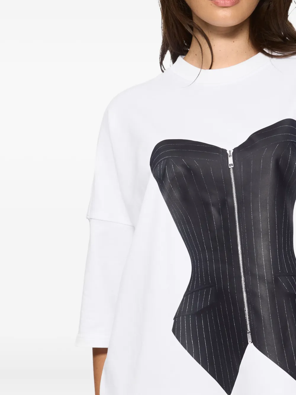 HAMZA Gestreepte mini-jurk Wit