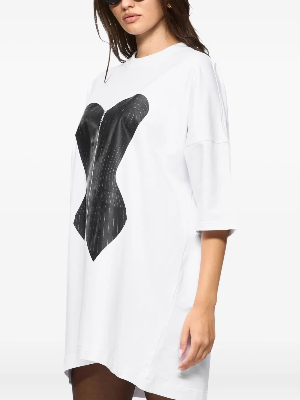 HAMZA Gestreepte mini-jurk Wit