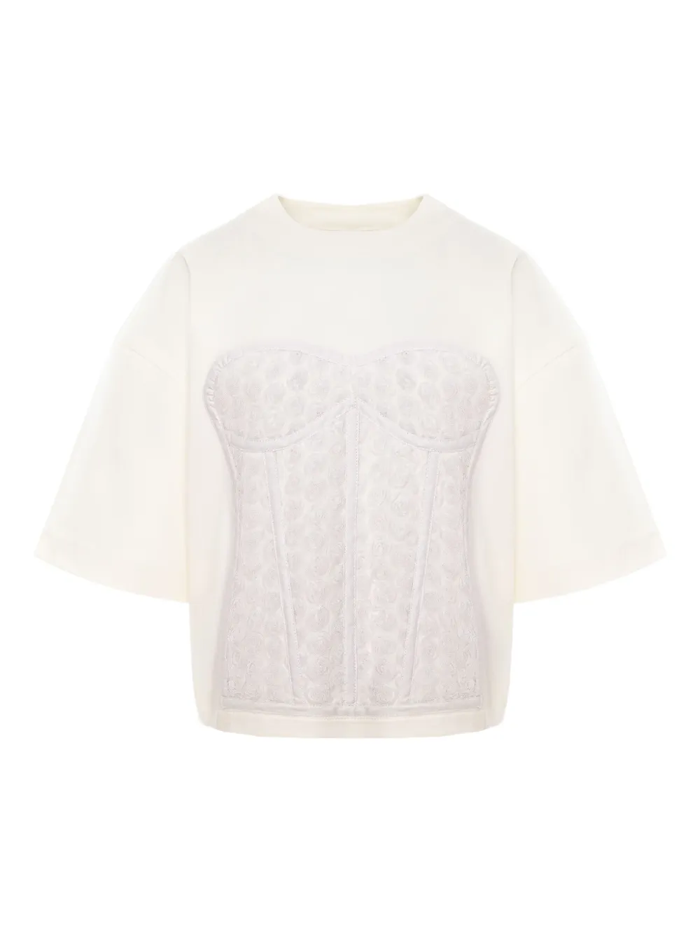 HAMZA playera con panel estilo corset | blanco | Image 1