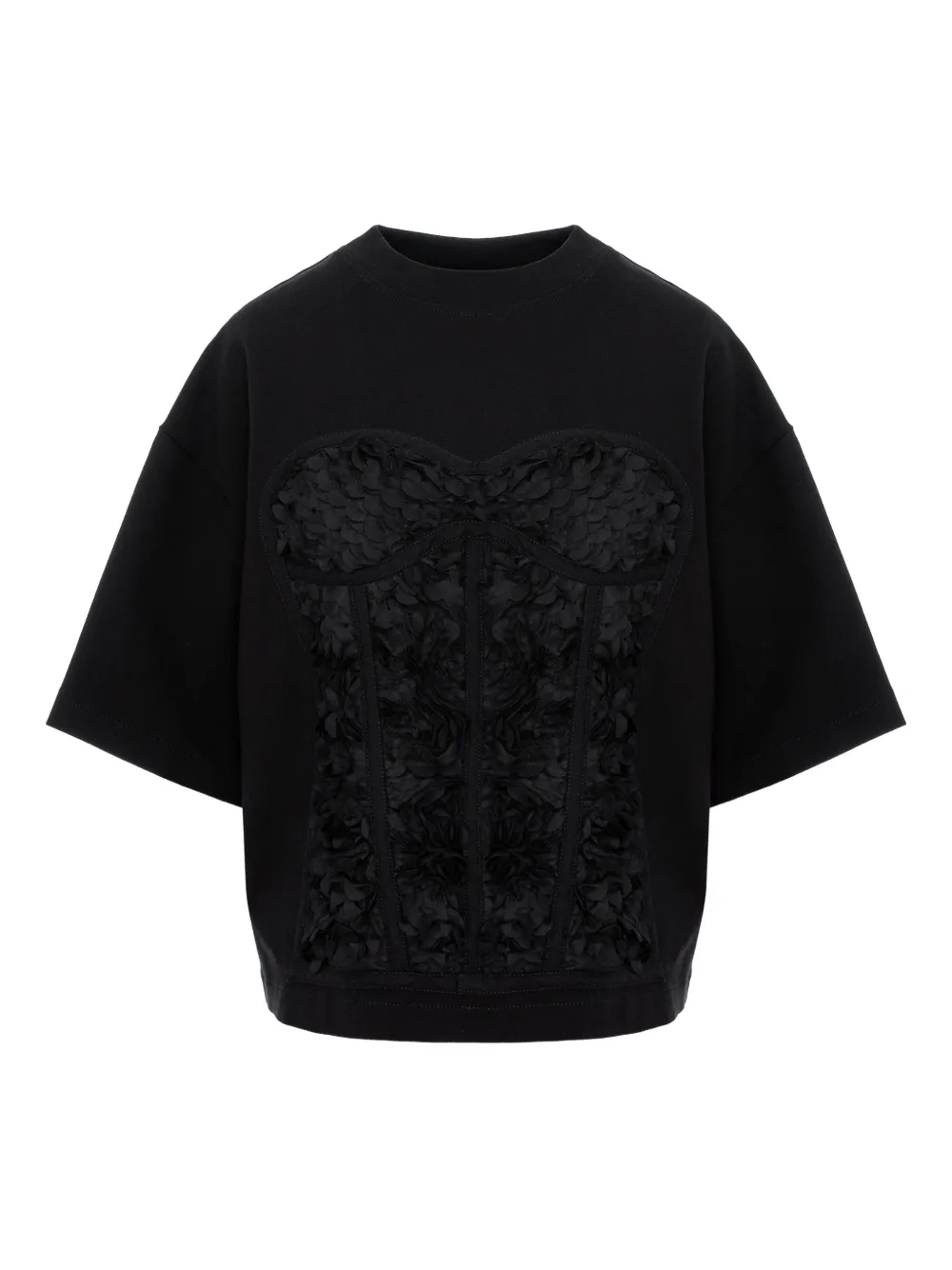 HAMZA floral corset top | Black | Image 1