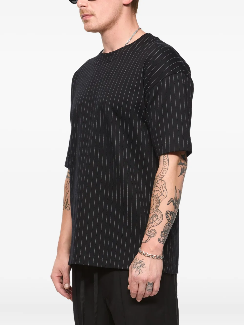 Hamza Striped T-shirt In Black