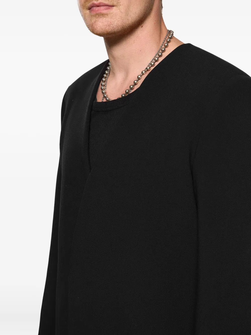 Hamza V-neck Jacket In Black
