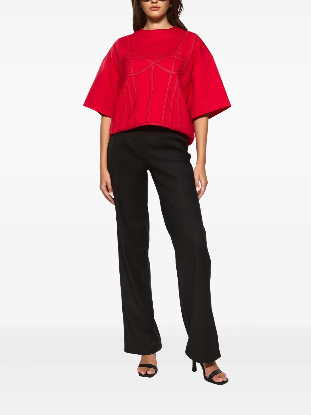 HAMZA Karo panelled top | T-Shirts & Jersey Shirts | Image 2