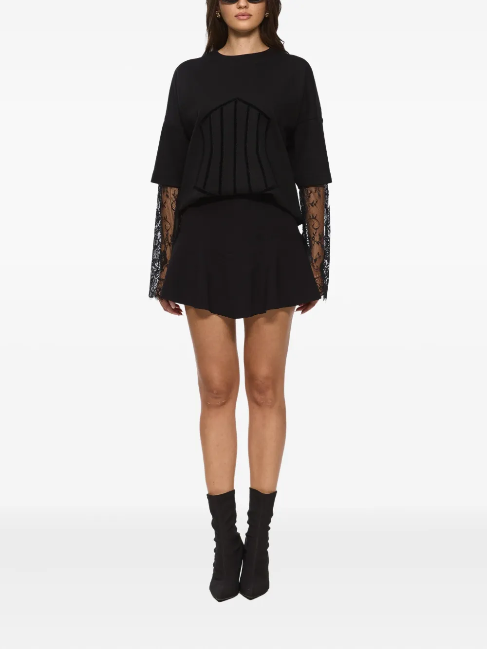 HAMZA Venice lace-sleeve panelled top | T-Shirts & Jersey Shirts | Image 2