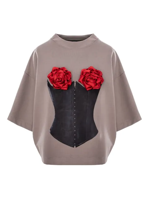 HAMZA Belle rose-detail T-shirt