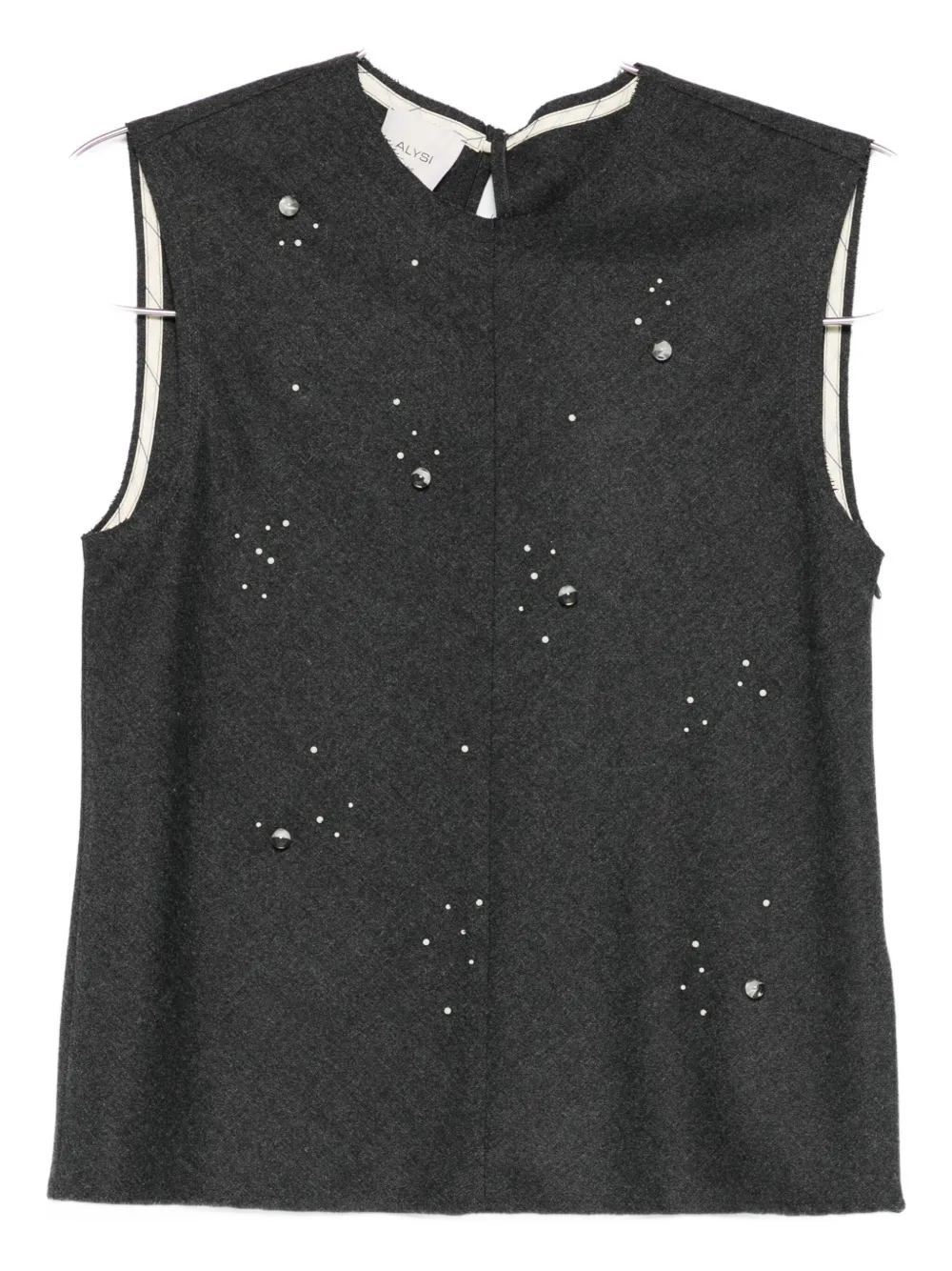 Alysi stud-embellished top | Grey | Image 1
